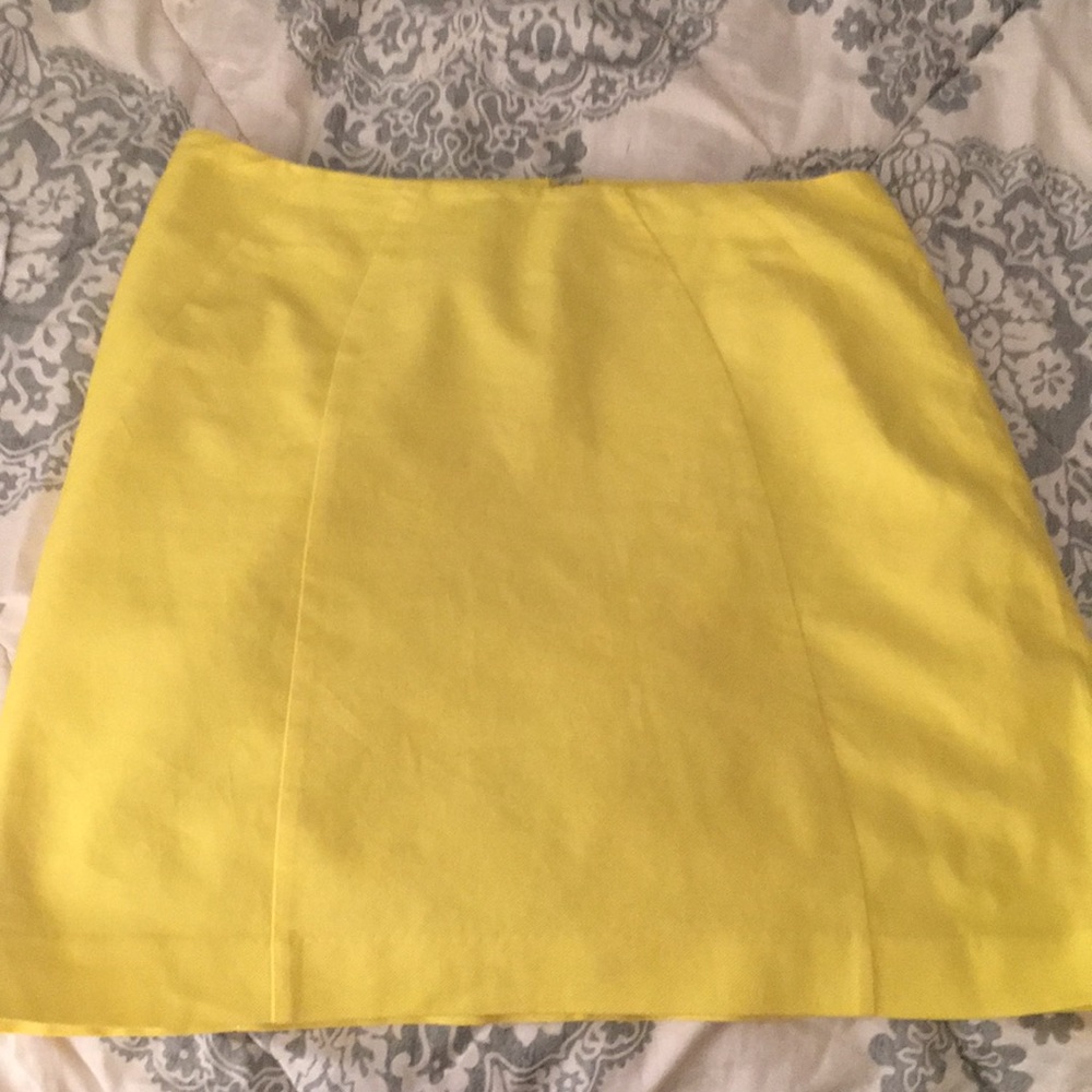 Bright almost neon yellow skirt